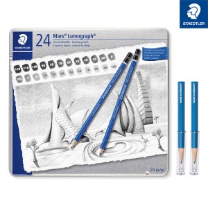 스테들러 연필 루모그라프 100 G24 드로잉 필기 스케치 미술 연필 24본