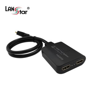 LANstar HDMI 모니터 TV 분배기 케이블 일체형 1x2 4K 60hz LS-HD202CP