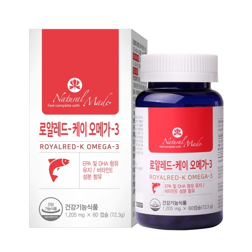 혈액순환과 콜레스테롤 <b>중성지방</b> 캐나다산 [네츄럴<b>메이드</b>] 로얄 레드 케이 오메가3