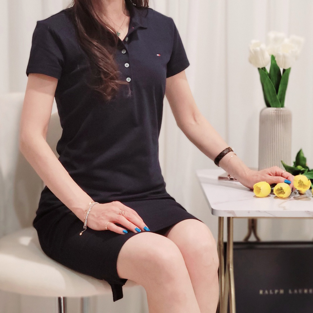 [백화점] 타미힐피거 플래그 로고 PK 원피스 여성 카라 타미 원피스