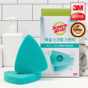3M 스카치브라이트 욕실 스크럽 스펀지 2P, 1세트