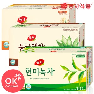 동서식품 차 100T 3종 택 현미녹차 둥굴레차 메밀차