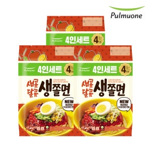 풀무원 새콤달콤 생쫄면 4인x3봉, 총 12인분