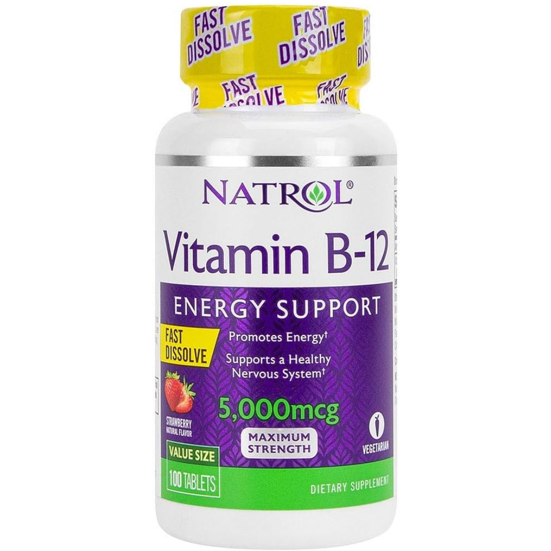 <b>나트롤 비타민B12</b> 패스트 디졸브 맥시엄 스트렝스 스트로베리 5000mcg 100정