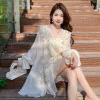 코타키나발루옷 베트남여행룩 임산부 77사이즈 프렌치 선녀 쉬폰 하프 투피스 기질 슬림핏 원피스 여하 얇은