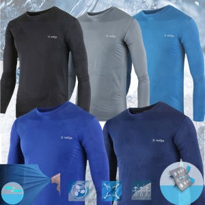 남성 기능성 아이스 냉감 긴팔 라운드 작업복 등산 쿨 티셔츠
