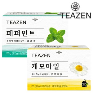 티젠 허브차 세트 캐모마일차 20T 페퍼민트차 20T 총40T /사과향/허브티/페퍼100%