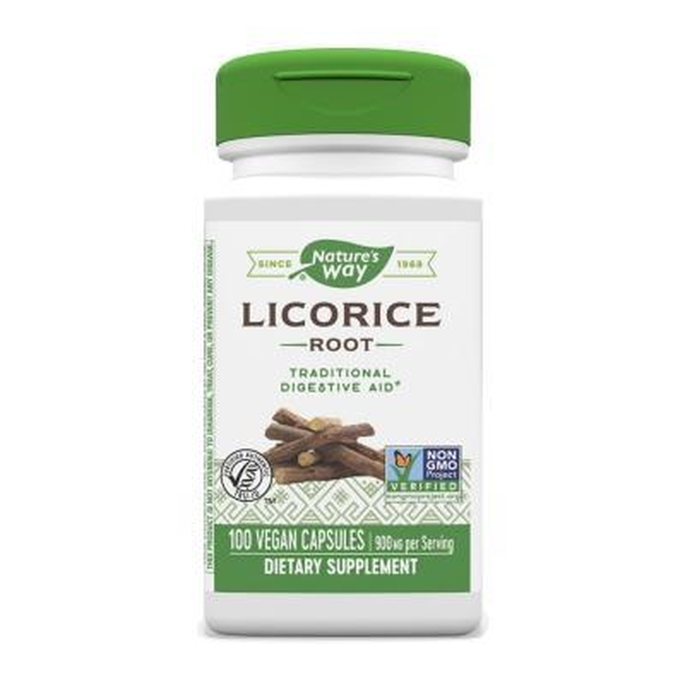 [Nature’s Way 네이처스웨이] 리커리쉬 루트 900 mg, 100 베지캡슐, Licorice Root 900 mg