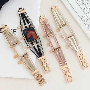 애플워치4 5 6 SE 2 40mm 44mm 호환 럭셔리 더블 슬림 메탈 스트랩 밴드 시계줄