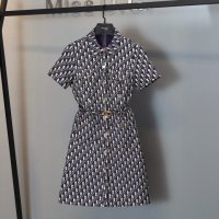 수입 명품 레터링 자카드 반팔 미니 원피스 결혼식 봄 여름 키작녀 하객룩 77사이즈