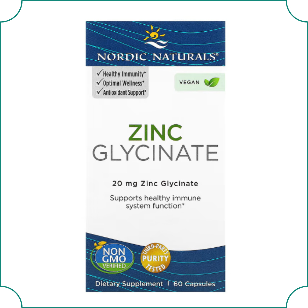 노르딕내추럴스 아연 <b>징크 글리시네이트</b> zinc Glycinate 비건 60베지캡슐