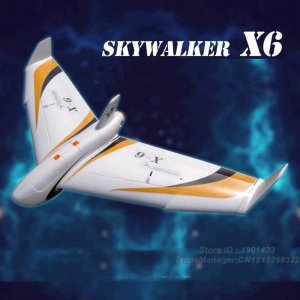 Skywalker x6 흰색 비행 날개, 1.5m, 12 x-6 fpv epo 대형 날개 비행기, 스카이워커 원격 제어 장난감 새 버전