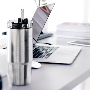 오슬로빨대텀블러900ml 스테인리스 보온보냉 친환경 진공 대용량 대형 벤티 커피 손잡이