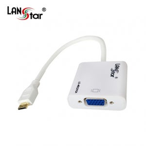 LANstar Mini HDMI C타입 to VGA컨버터 젠더 0.2M LS-HDC2VGA