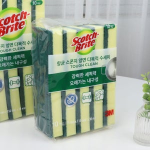 3M 스폰지 수세미 소 10P AA 대용량 벌크 양면다목적 주방용