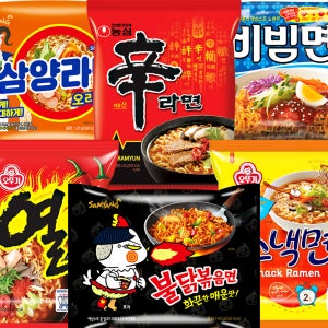 신라면기본120g+열라면120g+스낵면108g+불닭볶음면140g+삼양라면120g+팔도비빔면130g