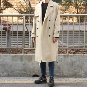 남자코트 오버핏 로브 정장 남자트렌치코트