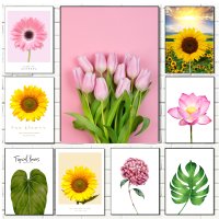 포스터 인테리어 해바라기그림 액자 꽃 식물 연꽃 캔버스
