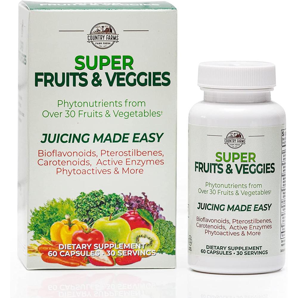 Country Farms Super Fruit Veggies 컨트리팜 <b>슈퍼 프룻 베지</b> 캡슐 60정 2팩