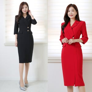 가을 7부소매 골드버튼 카라 원피스 하객룩 상견례룩 77