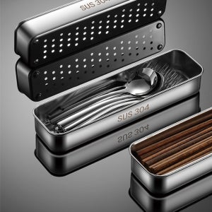 힐로 올 스테인리스 물빠짐 수저 정리함