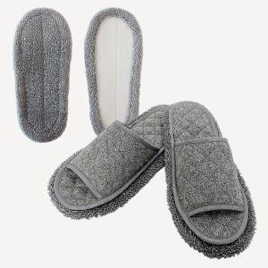 필굿리빙 청소 슬리퍼 걸레 바닥 실내화 층간소음 청소용 극세사 + 리필 세트