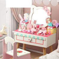 아기화장대 의자 초등 고양이 핑크 아이방 꾸미기