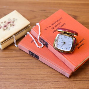 촬영 연출용 오렌지 블랙 로고 책 빈티지북 2권 세트