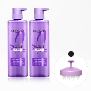 [+2.6CM UP] 로레알파리 히알루론산 볼륨업 샴푸 660ml 2개 (+두피 브러쉬)