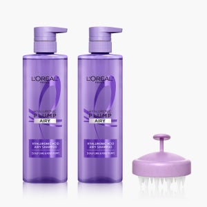 [수분볼륨 UP] 로레알파리 두피 약산성 히알루론산 #두피앰플샴푸 660ml 2개 (+두피 브러쉬)