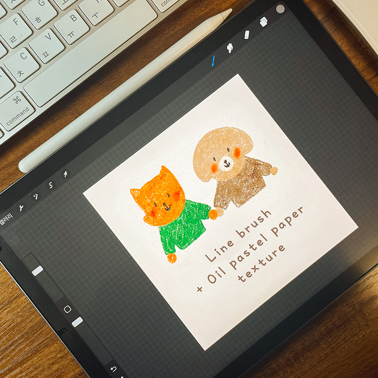 프로크리에이트 색연필 브러쉬 + 프로크리에이트 오일파스텔 브러쉬 / 종이질감 / 아이패드드로잉 브러쉬