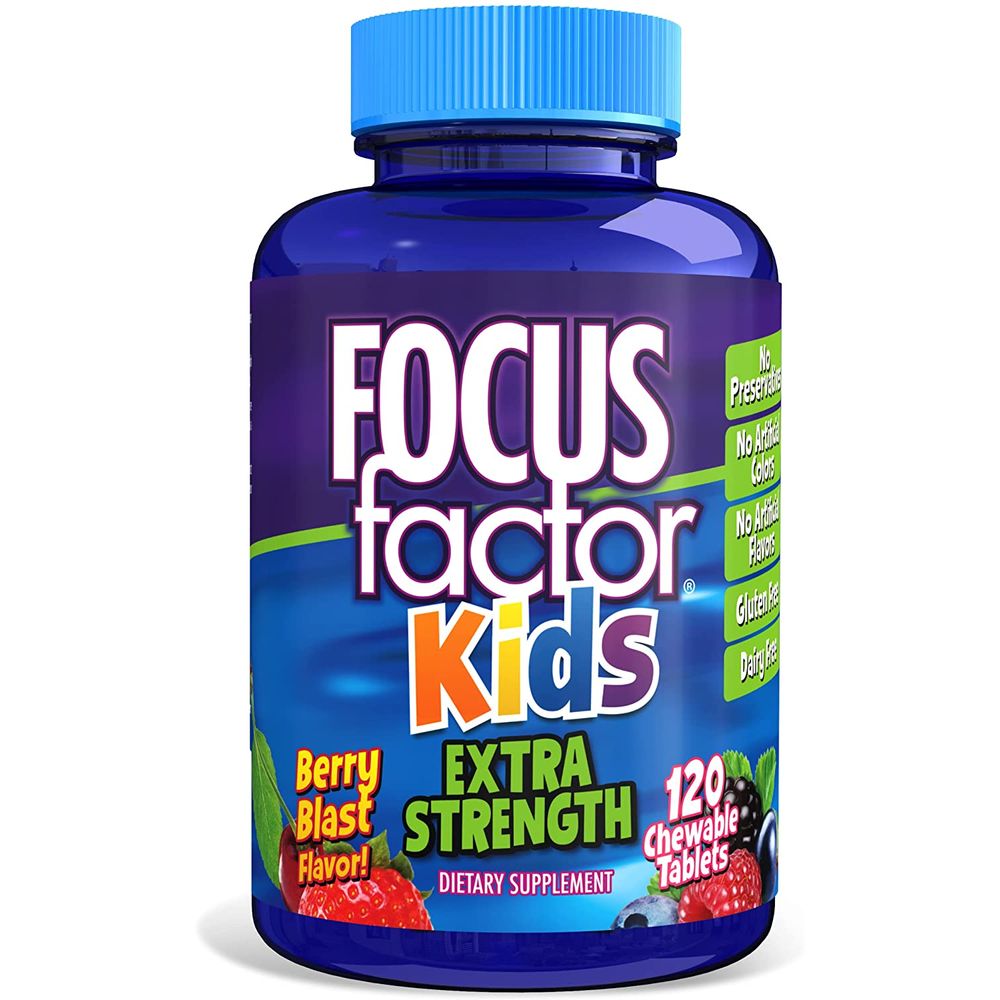 포커스 팩터 <b>키즈</b> <b>어린이</b> 브레인 두뇌 비타민 120츄어블정 약 2개월분