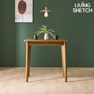 [리빙스케치] 르샬레 700X800 원목 사각 2인 식탁 테이블 고무나무 월넛