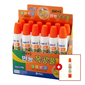 [아모스 공식몰] 만능목공풀 36g 12개 1갑 +목공풀 36g 1개