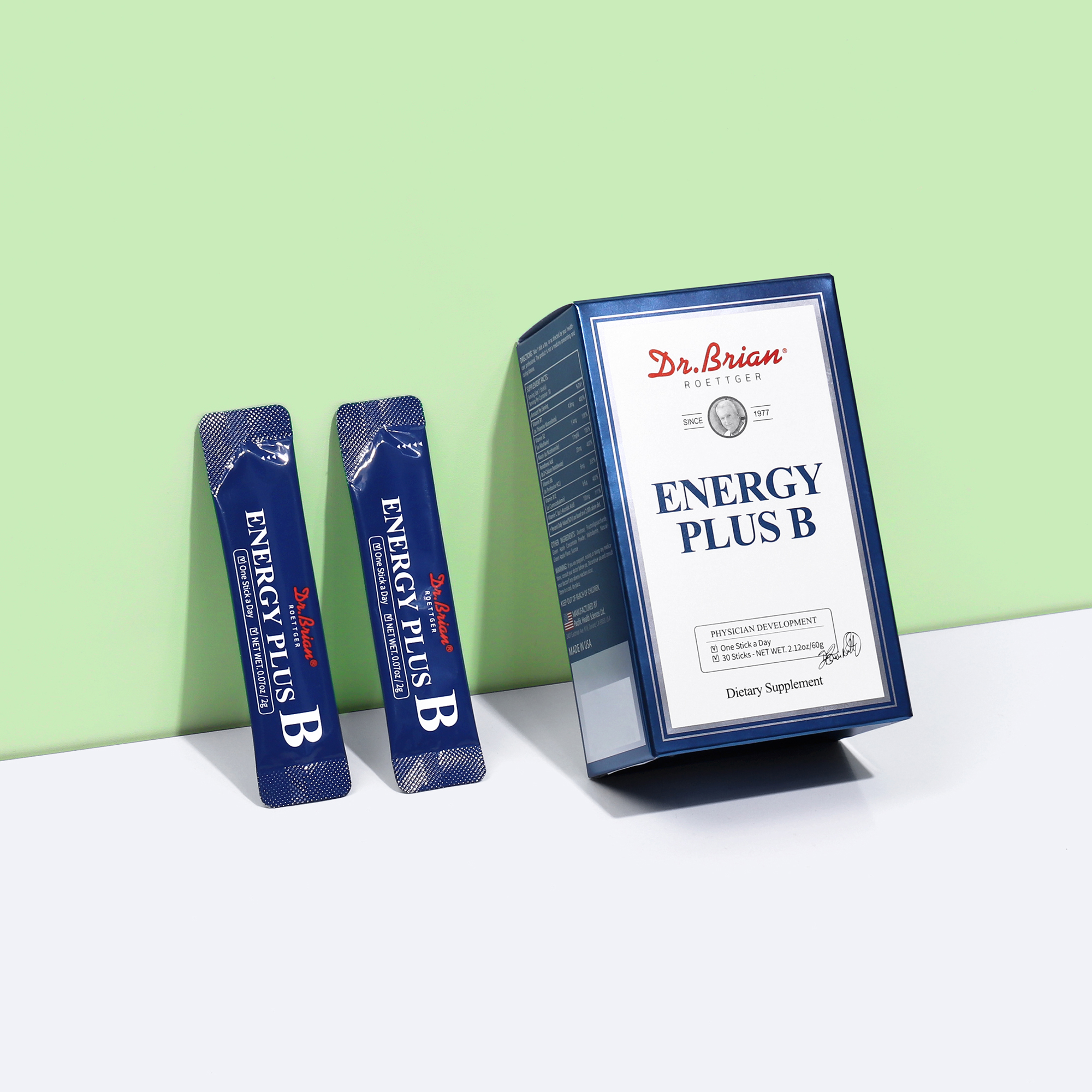 [2개월분] 닥터브라이언 에너지 플러스B 청사과맛 비타민B C 30포, 2개