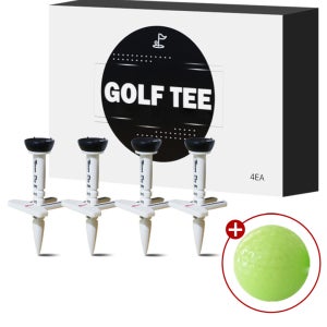 골프티꽂이 4P+골프공 에이밍 드라이버 롱티 높이조절 티샷 골프용품 핀 블랙