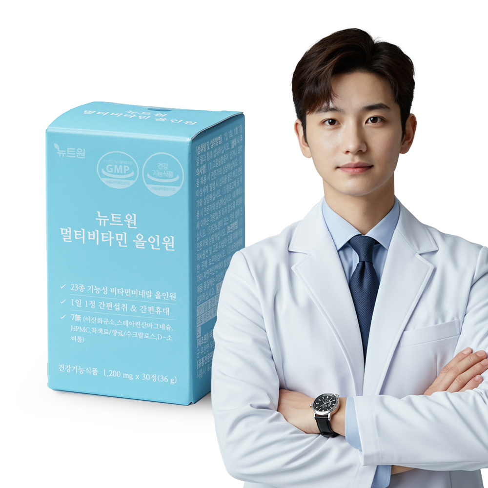 뉴트원 멀티<b>비타민</b> 올인원 종합 <b>비타민</b> 미네랄 영양제 30정, 1개