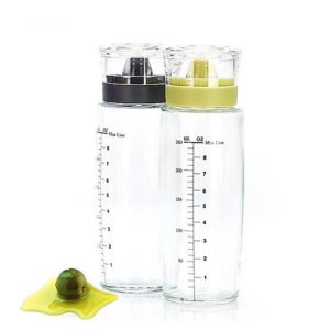 시노글라스 원형 오일병 300ml 2P 세트 밀폐 소스통 양념통 소스병 간장 용기