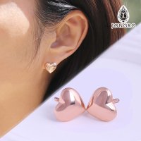 14K 18K 하트 원터치 귀걸이 12mm / 볼륨 원터치 금귀걸이