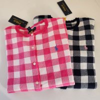 폴로 걸스 깅엄 가디건 Girls Gingham Cotton Cardigan