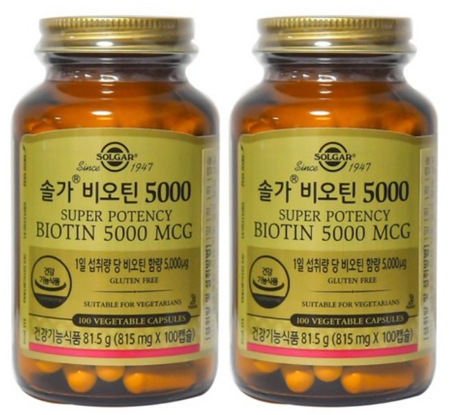 (1+1) 솔가 여성 남성 <b>비오틴 5000 MCG</b> 6개월분