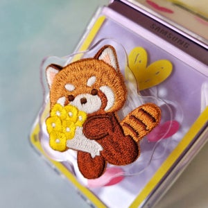 랫서판다 하트 패치톡 젤리케이스 갤럭시 Z플립4 플라워판다