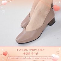 국내 제작 수제 천연소가죽 발편한구두 여자구두 통굽 펌프스 하객구두