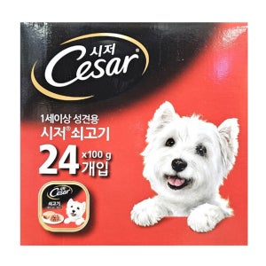 시저 쇠고기 100g x 24개입 1박스 코스트코 번들 통조림 반려견 습식사료