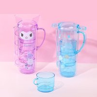 [중국 직구] MINISO 산리오캐릭터즈 피크닉 캠핑 플라스틱 4p 컵 세트 2종