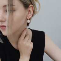 진주귀걸이 bonheur Swarovski pearl ring earring 925실버