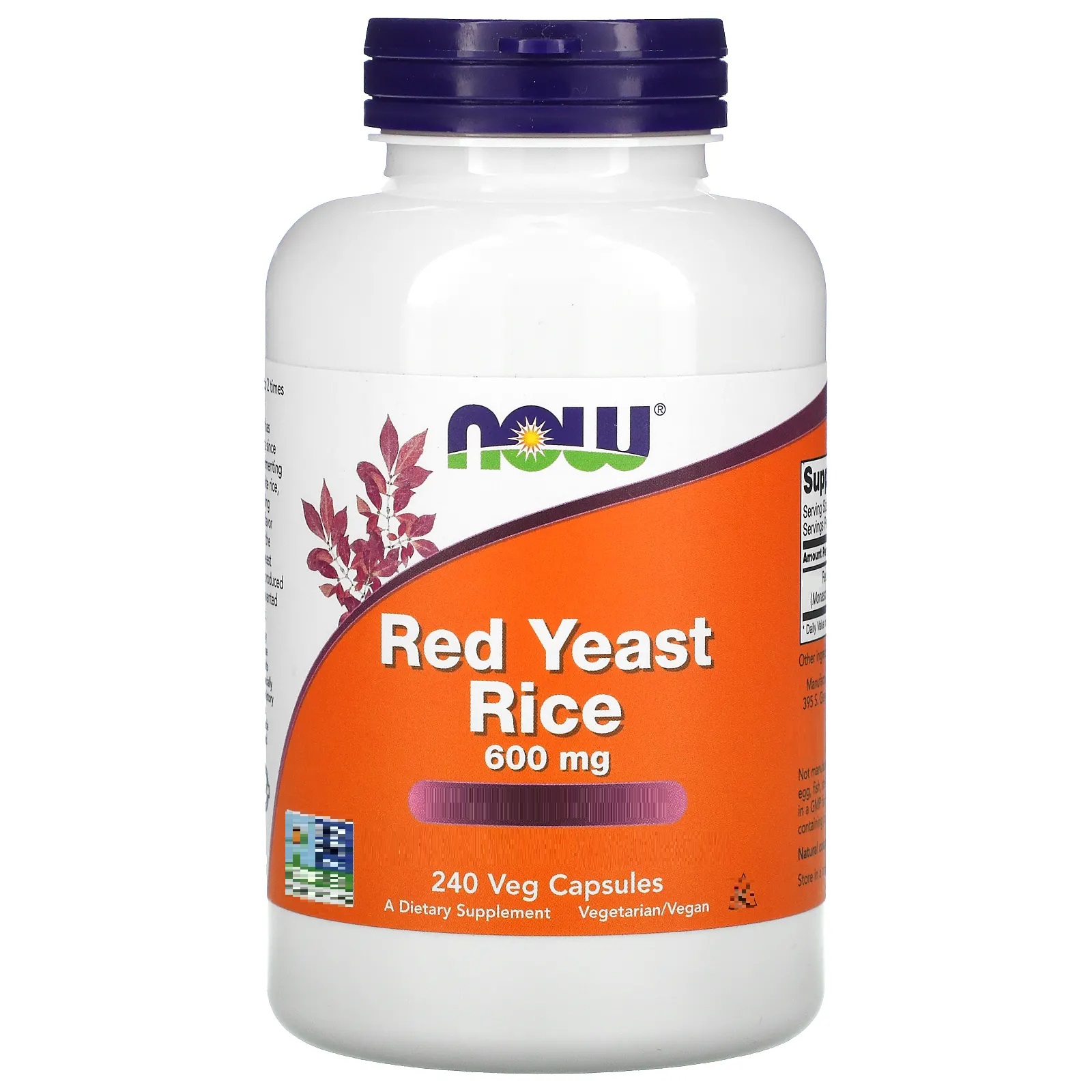 나우푸드 Red Yeast Rice <b>600mg</b> 240베지캡슐