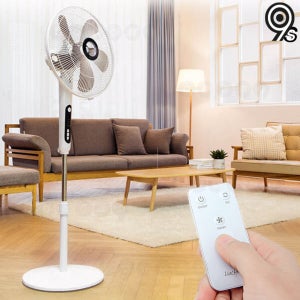 루첸 16인치 5엽 날개 4단 바람 타이머 스탠드형 전자식 리모컨 선풍기 LFS-16BM