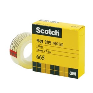 3M 스카치 투명 양면테이프 리필 665R (18mmX7.6m) 1개