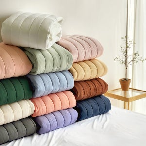 쁘리엘르 버터 부드러운 누비 매트리스커버 침대커버 S